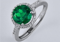 925银祖母绿戒指